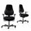 front and side view of orangebox flo office chair in black