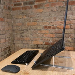 Laptop stand, wireless keyboard and mouse